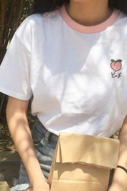 Kawaii Fruit Embroidered T-Shirts - Y2K Summer Outfits, 90s Fashion, Grunge, Retro Style