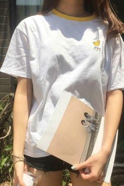 Kawaii Fruit Embroidered T-Shirts - Y2K Summer Outfits, 90s Fashion, Grunge, Retro Style