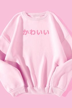 Kawaii Japanese Sweatshirt - Y2K Summer Grunge, 90s Retro, Pastel Goth, Y2K Club & Party Outfits