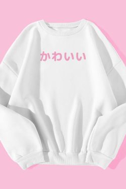 Kawaii Japanese Sweatshirt - Y2K Summer Grunge, 90s Retro, Pastel Goth, Y2K Club & Party Outfits