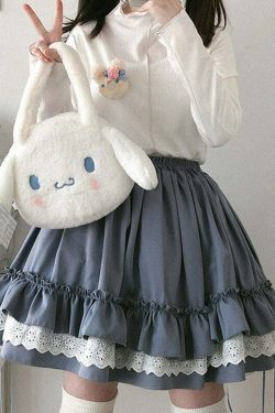 Kawaii Lolita Ruffle Skirt - Y2K Summer, 90s Grunge, Retro Goth, Pastel Goth, Y2K