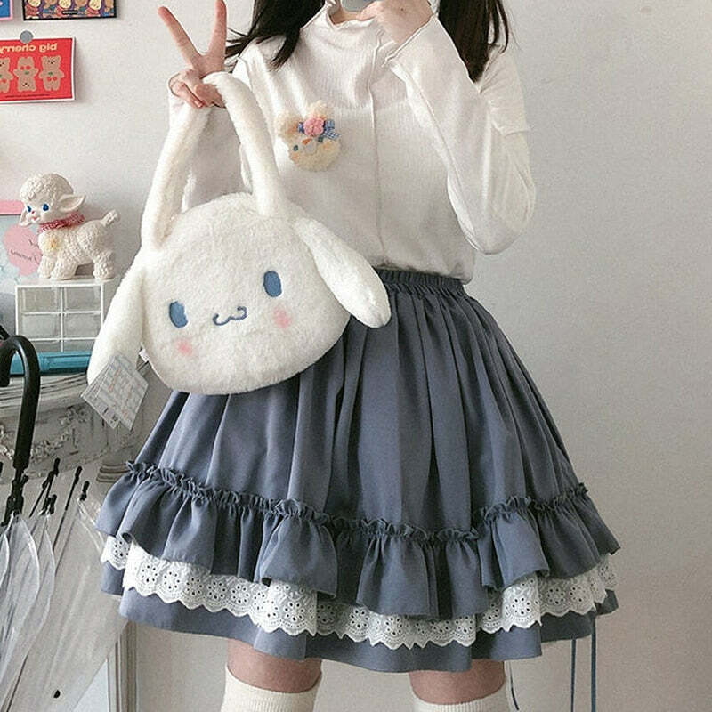 Kawaii Lolita Ruffle Skirt - Y2K Summer, 90s Grunge, Retro Goth, Pastel Goth, Y2K
