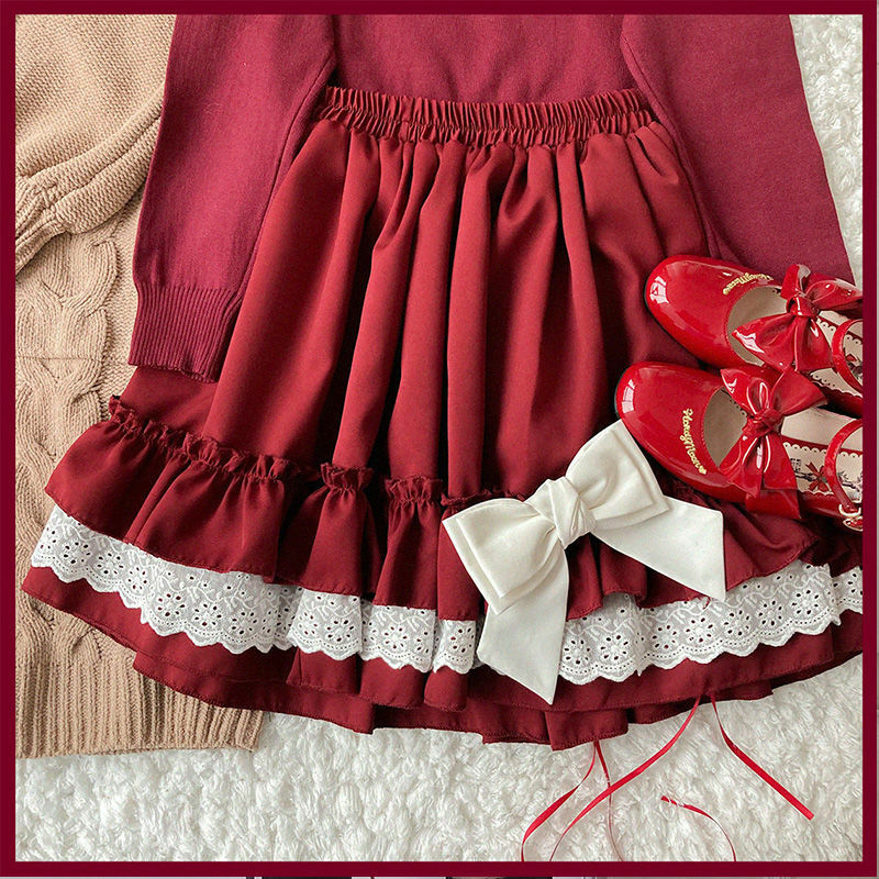 Kawaii Lolita Ruffle Skirt - Y2K Summer, 90s Grunge, Retro Goth, Pastel Goth, Y2K