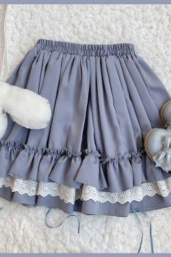 Kawaii Lolita Ruffle Skirt - Y2K Summer, 90s Grunge, Retro Goth, Pastel Goth, Y2K