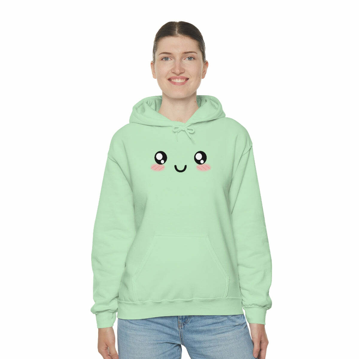 Kawaii Pastel Cutie Face Sweatshirt Hoodie - Y2K Summer, 90s Grunge, Retro, Pastel Goth Fashion