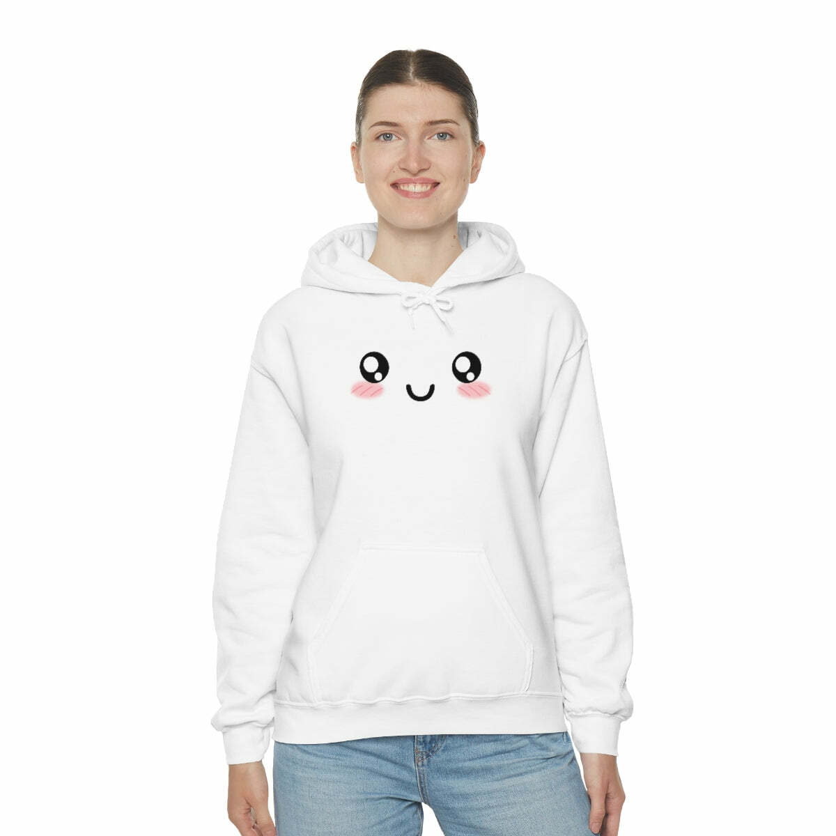 Kawaii Pastel Cutie Face Sweatshirt Hoodie - Y2K Summer, 90s Grunge, Retro, Pastel Goth Fashion