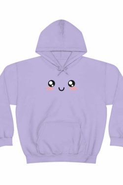 Kawaii Pastel Cutie Face Sweatshirt Hoodie - Y2K Summer, 90s Grunge, Retro, Pastel Goth Fashion