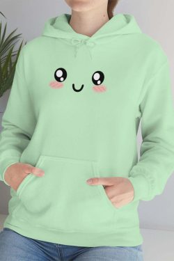 Kawaii Pastel Cutie Face Sweatshirt Hoodie - Y2K Summer, 90s Grunge, Retro, Pastel Goth Fashion
