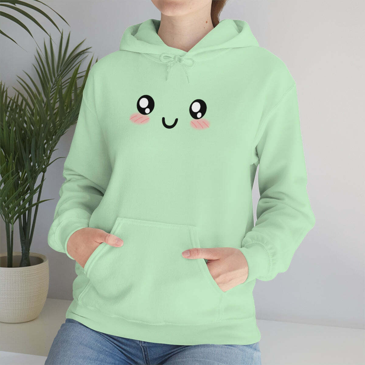 Kawaii Pastel Cutie Face Sweatshirt Hoodie - Y2K Summer, 90s Grunge, Retro, Pastel Goth Fashion