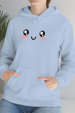 Kawaii Pastel Cutie Face Sweatshirt Hoodie - Y2K Summer, 90s Grunge, Retro, Pastel Goth Fashion
