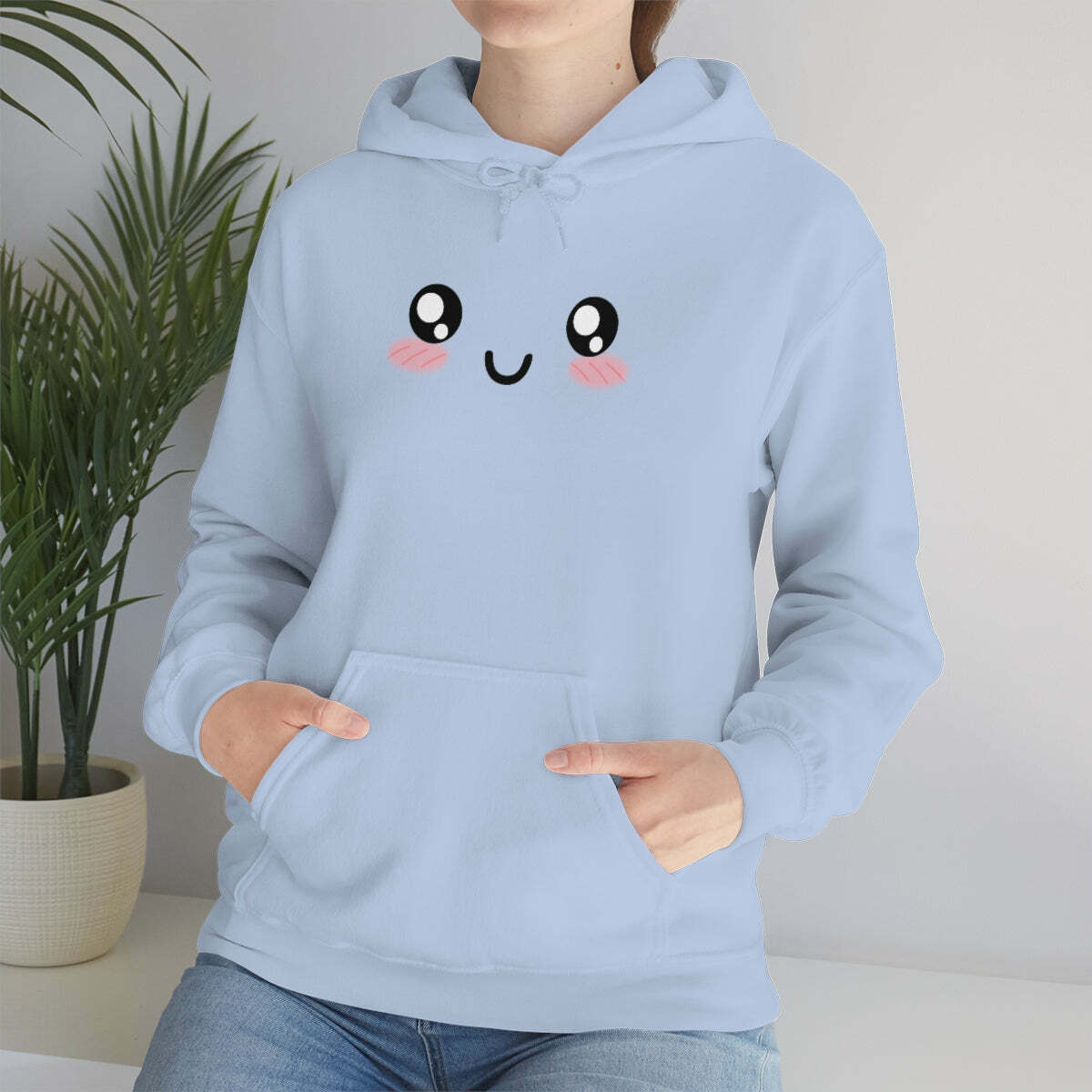 Kawaii Pastel Cutie Face Sweatshirt Hoodie - Y2K Summer, 90s Grunge, Retro, Pastel Goth Fashion