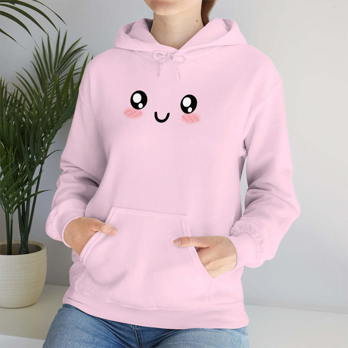 Kawaii Pastel Cutie Face Sweatshirt Hoodie - Y2K Summer, 90s Grunge, Retro, Pastel Goth Fashion