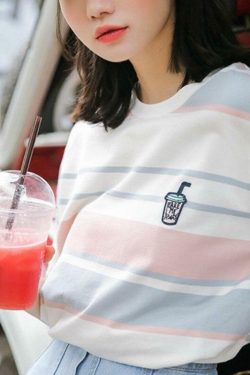 Kawaii Pastel Shirt - Y2K Summer Grunge, 90s Retro, Baby Tees, Y2K Club & Party Outfits