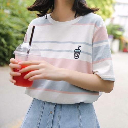 Kawaii Pastel Shirt - Y2K Summer Grunge, 90s Retro, Baby Tees, Y2K Club & Party Outfits