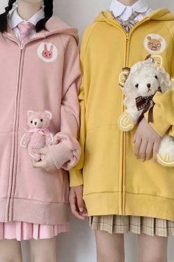 Kawaii Plushie Hoodie - Y2K Summer Grunge, 90s Retro, Pastel Goth, Y2K Club & Party Outfits
