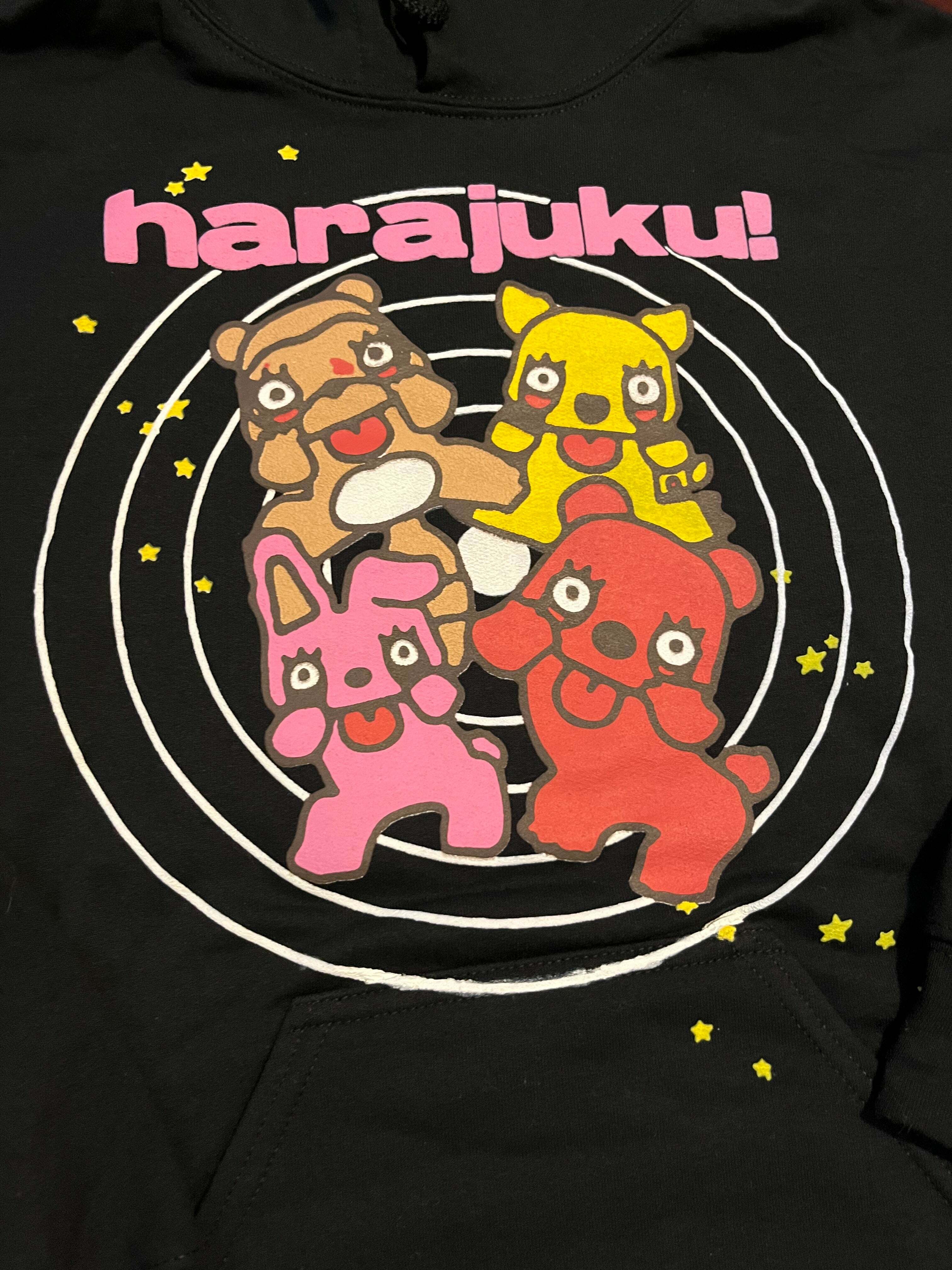 Kawaii Style 'Friends' Hoodie Black - Y2K Grunge, 90s Fashion, Retro Summer Outfit