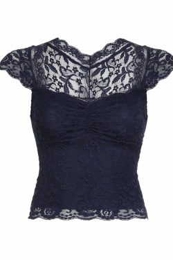Kayce Square Neck Lace Top - Y2K Summer, 90s Fashion, Grunge, Retro, Pastel Goth, Y2K Party