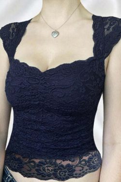Kayce Square Neck Lace Top - Y2K Summer, 90s Fashion, Grunge, Retro, Pastel Goth, Y2K Party