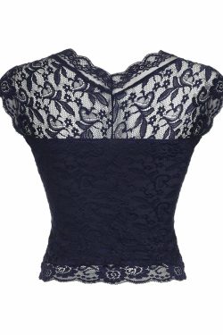Kayce Square Neck Lace Top - Y2K Summer, 90s Fashion, Grunge, Retro, Pastel Goth, Y2K Party