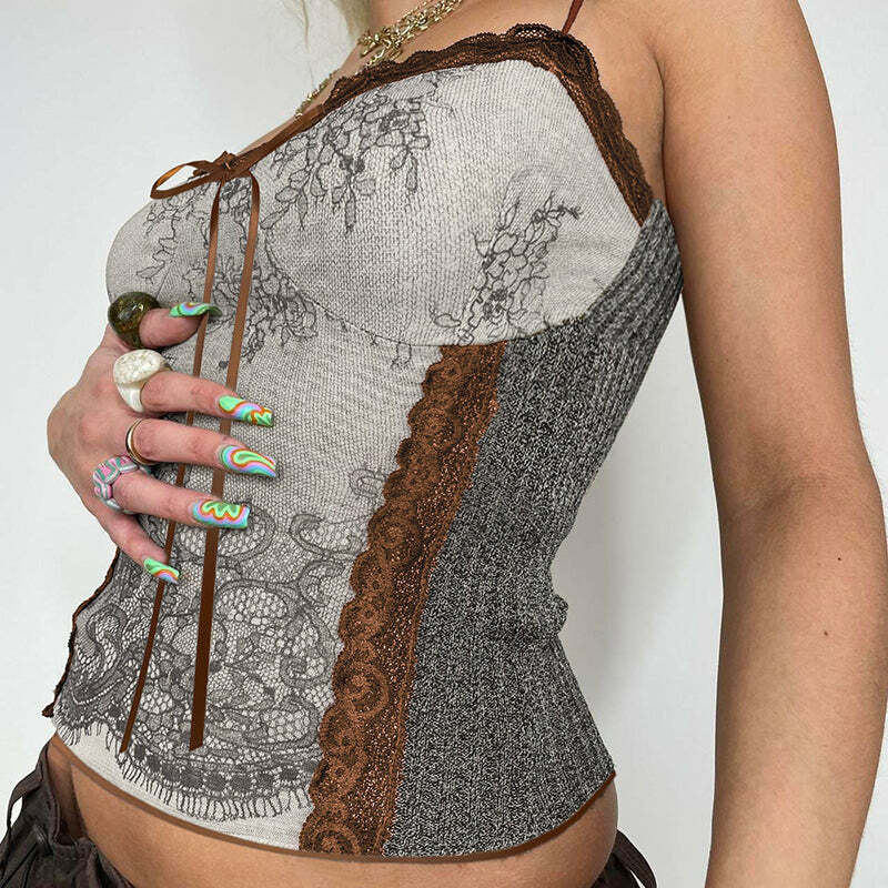 Keila Lace Detailed Crop Top - Y2K Summer, 90s Fashion, Grunge, Retro, Pastel Goth, Y2K Party