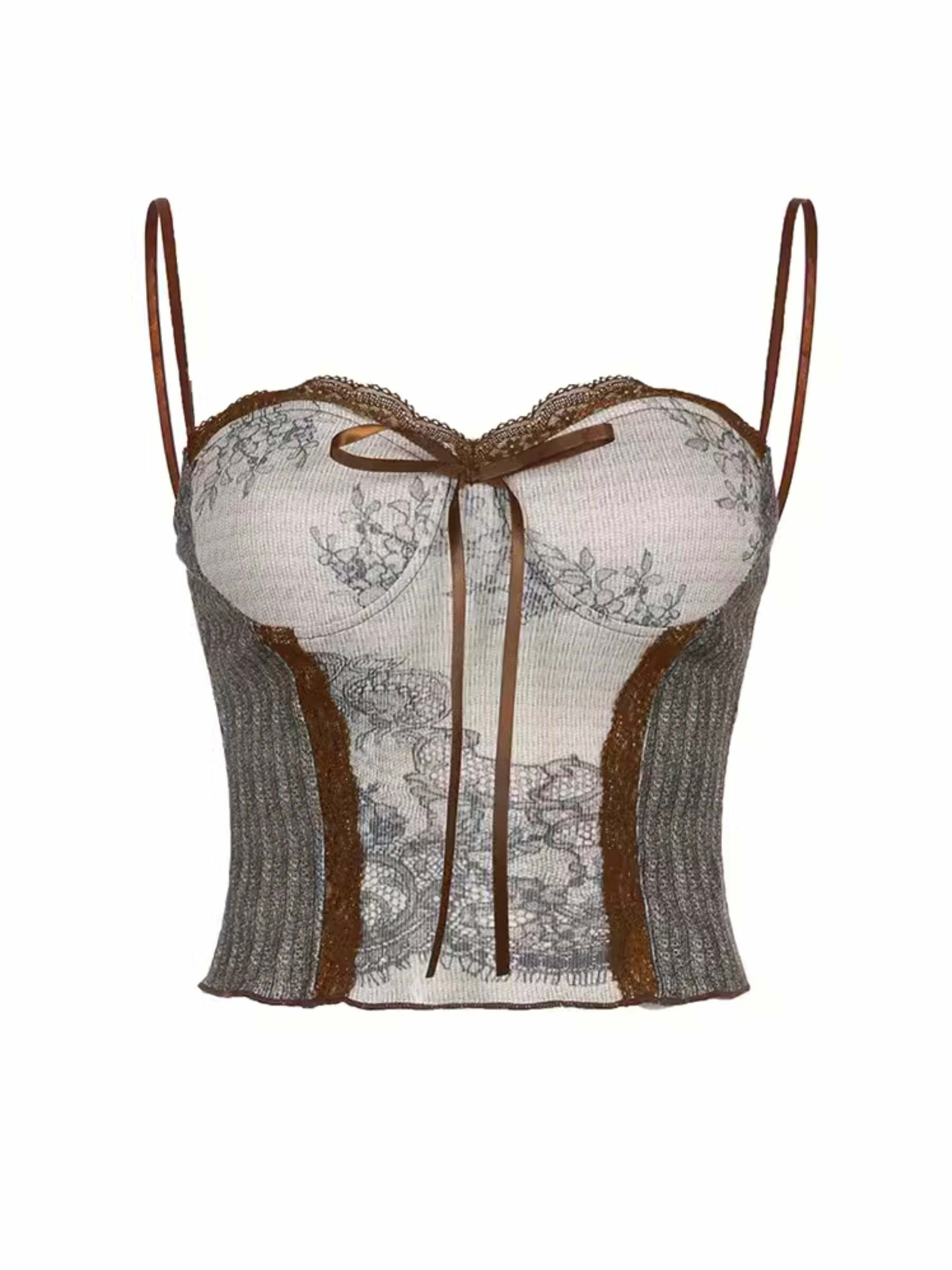 Keila Lace Detailed Crop Top - Y2K Summer, 90s Fashion, Grunge, Retro, Pastel Goth, Y2K Party