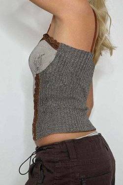 Keila Lace Detailed Crop Top - Y2K Summer, 90s Fashion, Grunge, Retro, Pastel Goth, Y2K Party