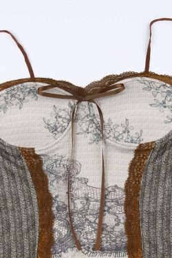 Keila Lace Detailed Crop Top - Y2K Summer, 90s Fashion, Grunge, Retro, Pastel Goth, Y2K Party