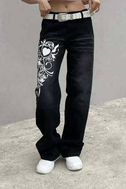 Kelly Y2K Baggy Jeans - Retro 90s Grunge, Summer Y2K Outfits, Hip Hop Fashion, Y2K Club
