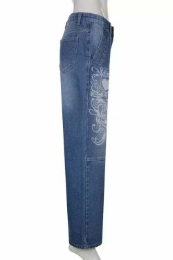 Kelly Y2K Baggy Jeans - Retro 90s Grunge, Summer Y2K Outfits, Hip Hop Fashion, Y2K Club