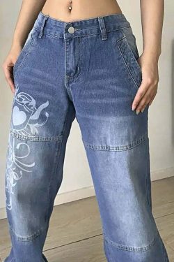 Kelly Y2K Baggy Jeans - Retro 90s Grunge, Summer Y2K Outfits, Hip Hop Fashion, Y2K Club