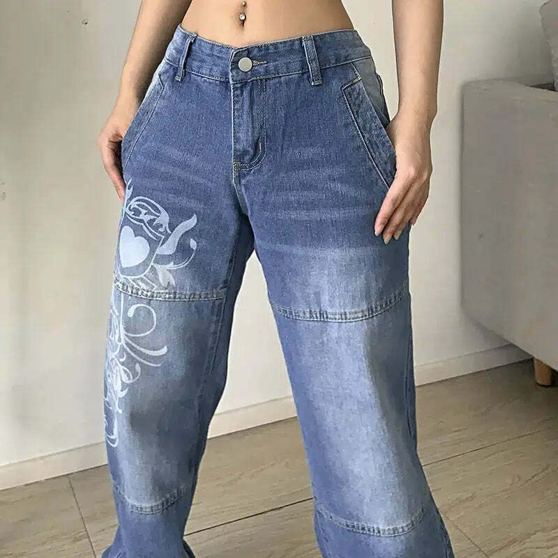 Kelly Y2K Baggy Jeans - Retro 90s Grunge, Summer Y2K Outfits, Hip Hop Fashion, Y2K Club
