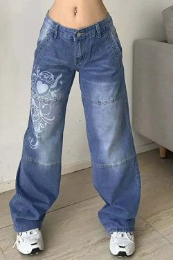 Kelly Y2K Baggy Jeans - Retro 90s Grunge, Summer Y2K Outfits, Hip Hop Fashion, Y2K Club