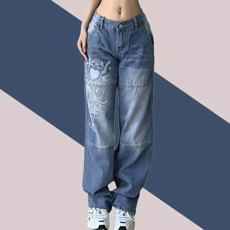 Kelly Y2K Baggy Jeans - Retro 90s Grunge, Summer Y2K Outfits, Hip Hop Fashion, Y2K Club