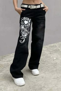 Kelly Y2K Baggy Jeans - Retro 90s Grunge, Summer Y2K Outfits, Hip Hop Fashion, Y2K Club