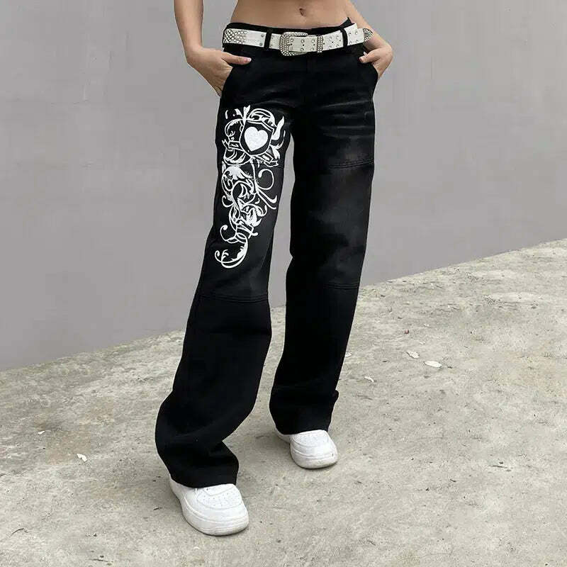 Kelly Y2K Baggy Jeans - Retro 90s Grunge, Summer Y2K Outfits, Hip Hop Fashion, Y2K Club