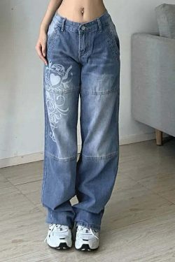 Kelly Y2K Baggy Jeans - Retro 90s Grunge, Summer Y2K Outfits, Hip Hop Fashion, Y2K Club