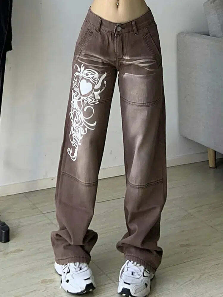 Kelly Y2K Baggy Jeans - Retro 90s Grunge, Summer Y2K Outfits, Hip Hop Fashion, Y2K Club