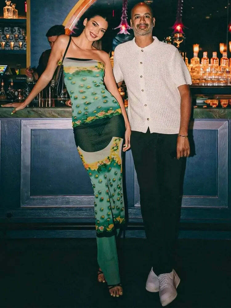 Kendall Mesh Maxi Dress - Y2K Summer Outfit, 90s Fashion, Grunge, Retro Style, Y2K Party Look