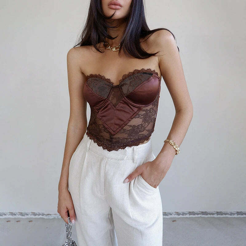 Khalia Lace Corset Top - Y2K Summer Grunge, 90s Fashion, Retro Goth, Y2K Party & Club Out