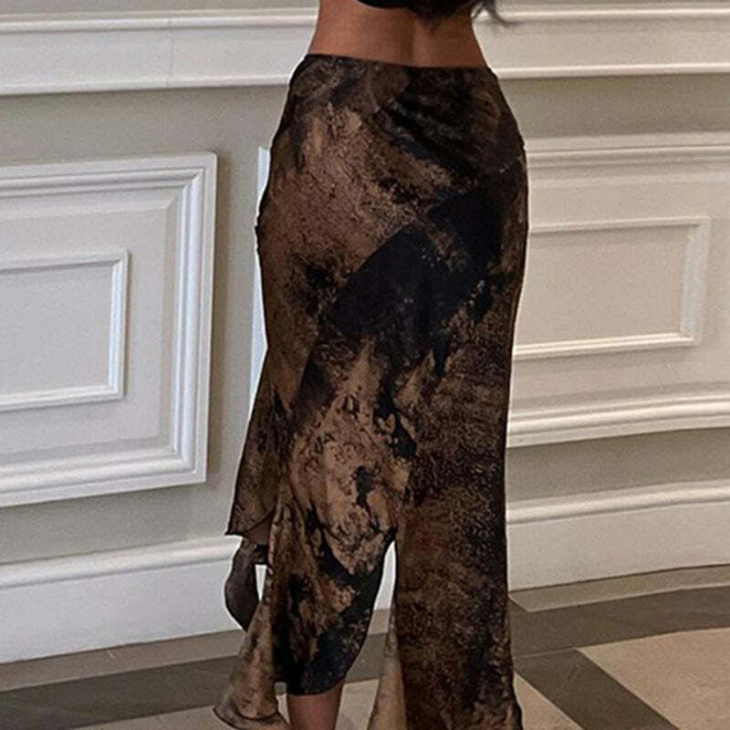 Khloe Low Waist Ruffle Midi Skirt - Y2K Summer, 90s Fashion, Grunge, Retro, Pastel Goth Outfit