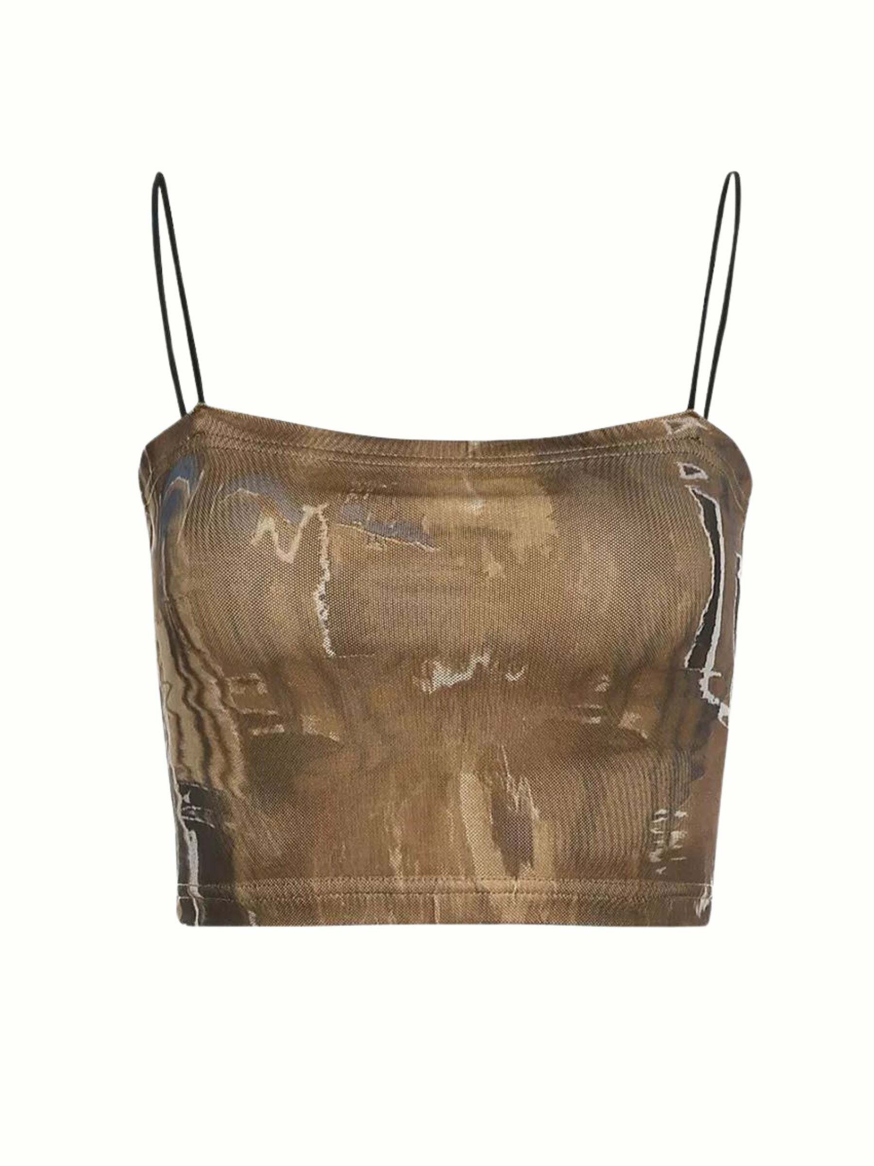 Kiah Printed Crop Top - Y2K Summer Grunge, 90s Fashion, Retro Style, Y2K Party & Club Outfits