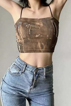 Kiah Printed Crop Top - Y2K Summer Grunge, 90s Fashion, Retro Style, Y2K Party & Club Outfits