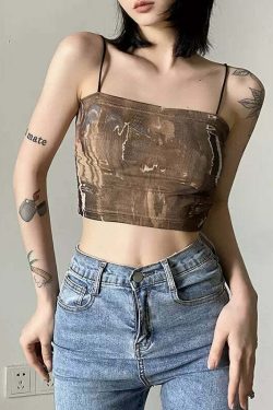 Kiah Printed Crop Top - Y2K Summer Grunge, 90s Fashion, Retro Style, Y2K Party & Club Outfits