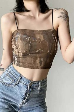 Kiah Printed Crop Top - Y2K Summer Grunge, 90s Fashion, Retro Style, Y2K Party & Club Outfits