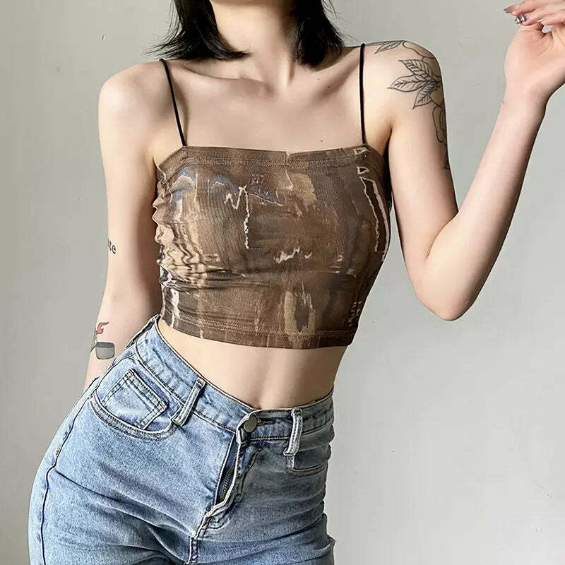 Kiah Printed Crop Top - Y2K Summer Grunge, 90s Fashion, Retro Style, Y2K Party & Club Outfits
