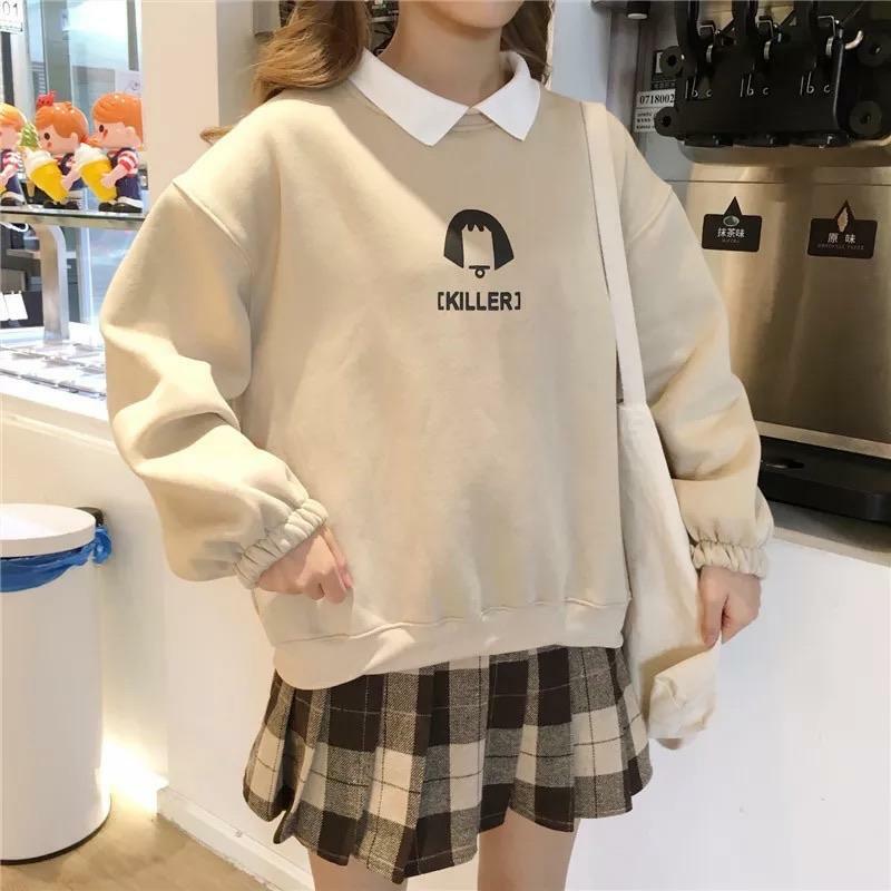 Killer Vanilla Sweater - Y2K Summer Grunge, 90s Retro, Pastel Goth, Y2K Club & Party Outfits