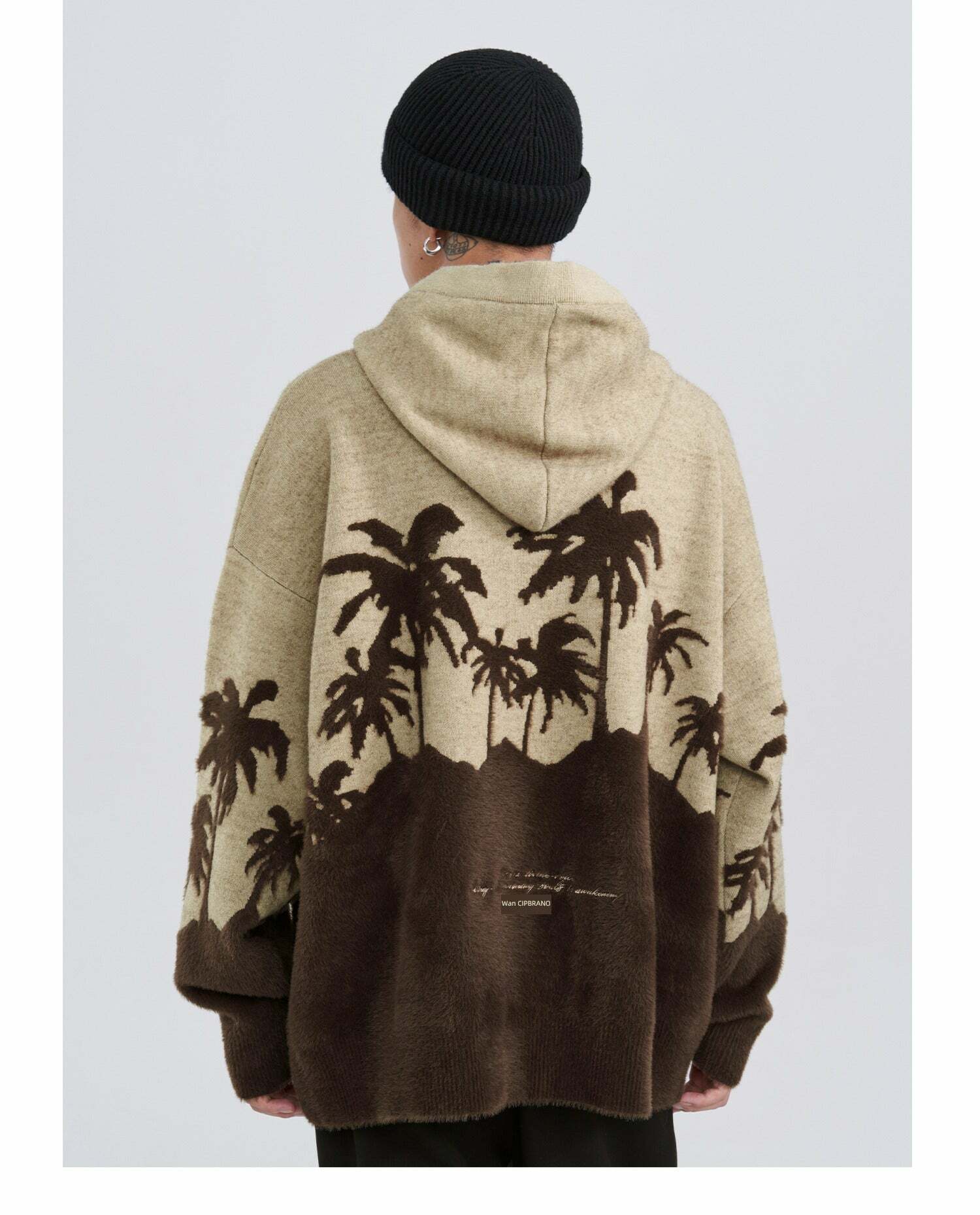 King Palm Y2K Knit Hoodie - Retro 90s Grunge, Summer Outfits, Pastel Goth, Y2K Fashion