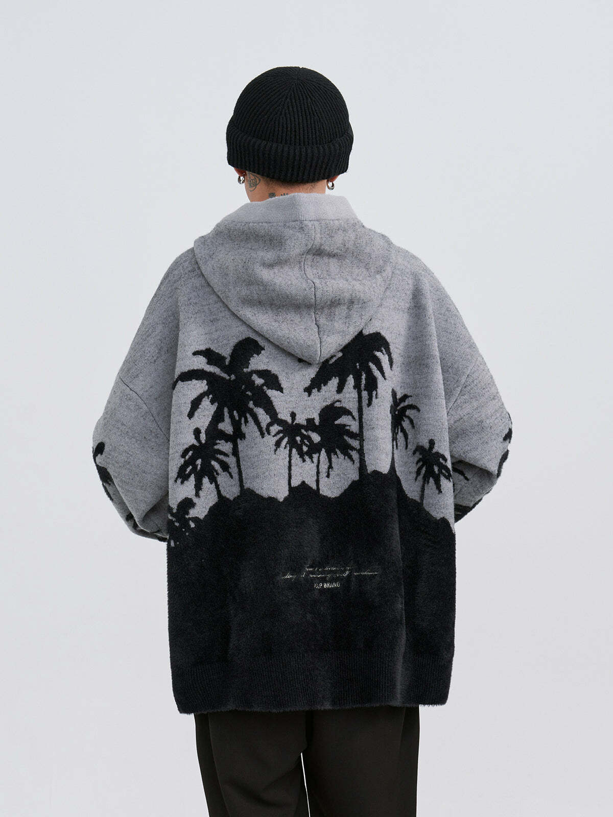 King Palm Y2K Knit Hoodie - Retro 90s Grunge, Summer Outfits, Pastel Goth, Y2K Fashion