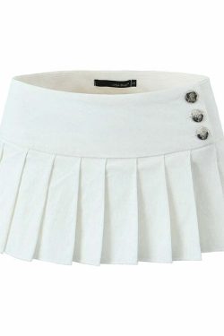 Kior Y2K Pleated Mini Skirt Set - 90s Grunge Summer Outfit, Retro Y2K Fashion for Women