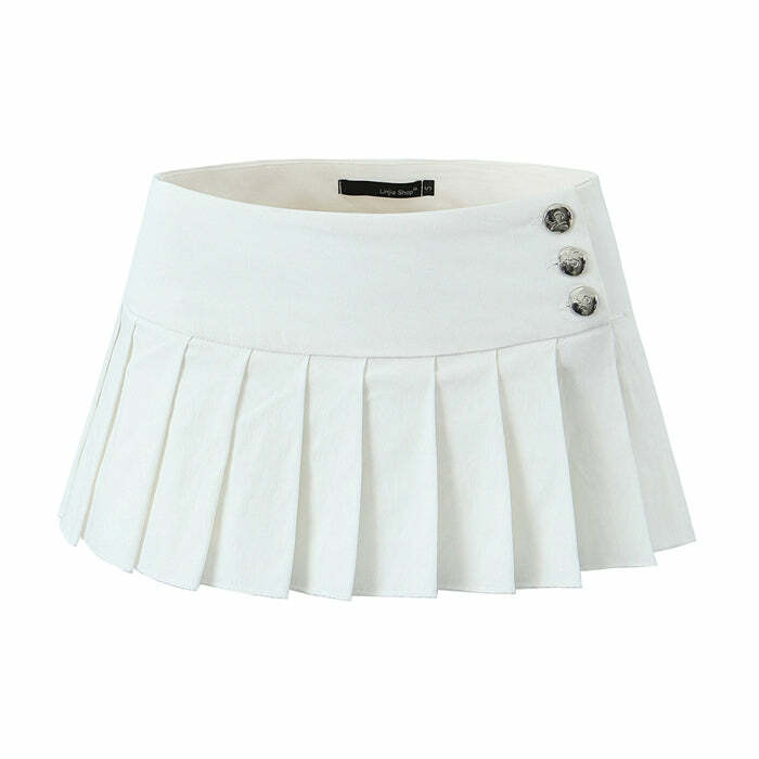 Kior Y2K Pleated Mini Skirt Set - 90s Grunge Summer Outfit, Retro Y2K Fashion for Women